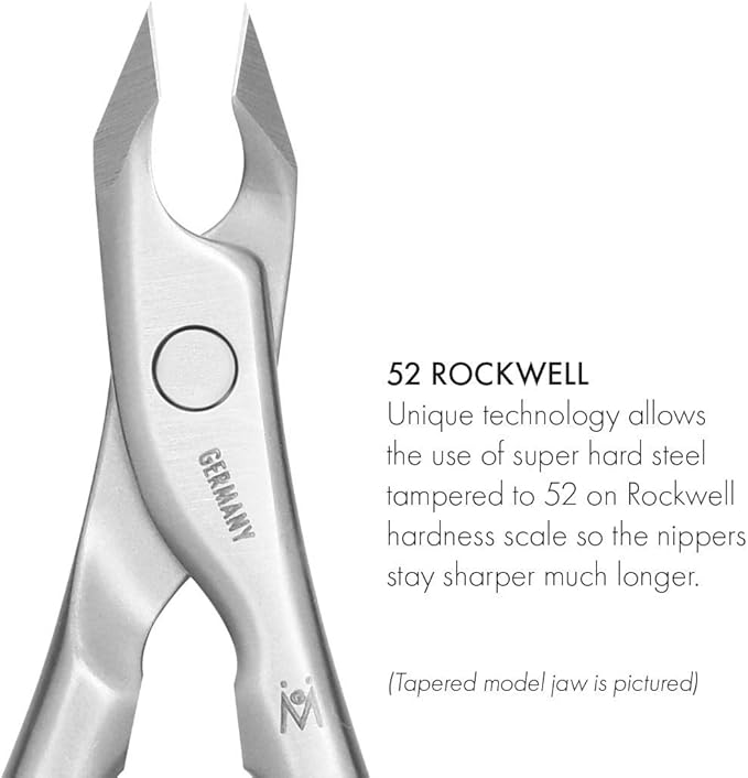 GERMANIKURE Standard Professional Cuticle Trimmer - 1/4 Quarter Jaw Nipper - Ethically Made in Germany - FINOX Stainless Steel Sharp Cuticle Remover in Leather Case – Manicure Tool, r173, 3mm