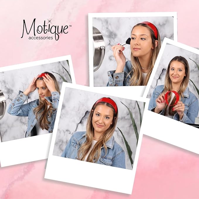 Motique Accessories Peach 2 Inch Hard Plastic Headband with Teeth Women and Girls wide Hair band