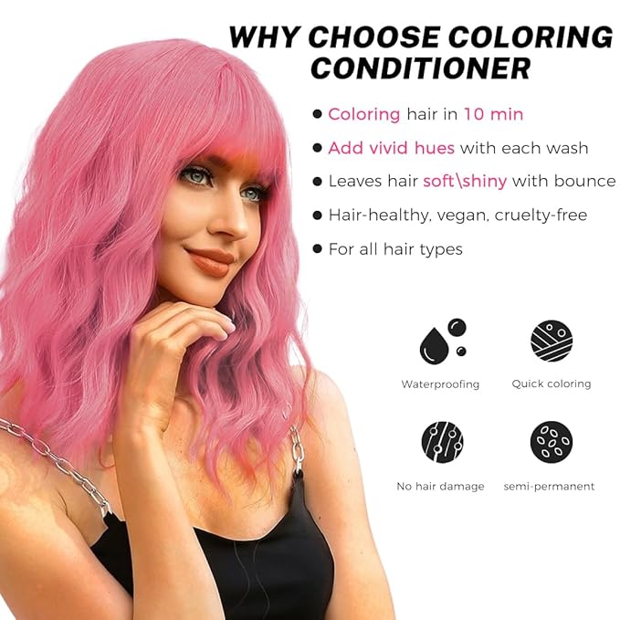 SOVONCARE Pink Hair Color Depositing Conditioner Mask 5.28 OZ, Cruelty-Free