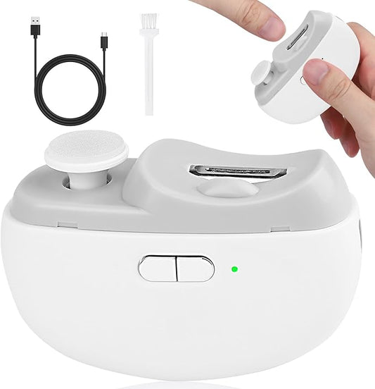 2025 Upgraded Electric Nail Clipper, 3 in 1 Automatic Nail Trimmer and Polisher with LED Light & Clip Storage,USB Rechargeable - 2 Speeds Electric Nail File for Baby, Adults, Seniors