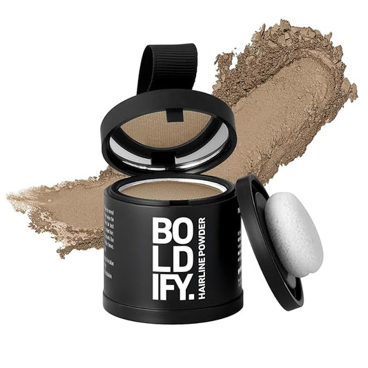 BOLDIFY Hairline Powder (LARGE, 10g) - Root Touch Up Hair Color for Gray Coverage - Bald Spot Concealing Hair Powder for Women & Men - 24-Hour Stain-Proof - Medium Blonde