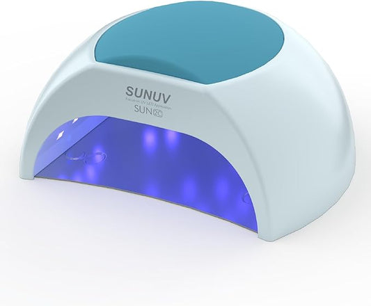 SUNUV UV LED Nail Lamp, LED UV Light for Gel Nails Polish with Removable Base, 4 Timer Settings Auto Sensor SUN2C Blue