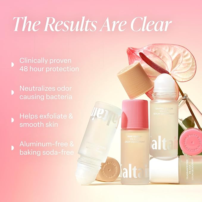 Saltair Serum Deodorant Signature Scents 2 Pack. 5% AHA Formula. Lactic Acid and Mandelic Acid Deodorant. Aluminum Free Odor Control for Women and Men. Travel Essentials, 2x 1.7oz Roll On