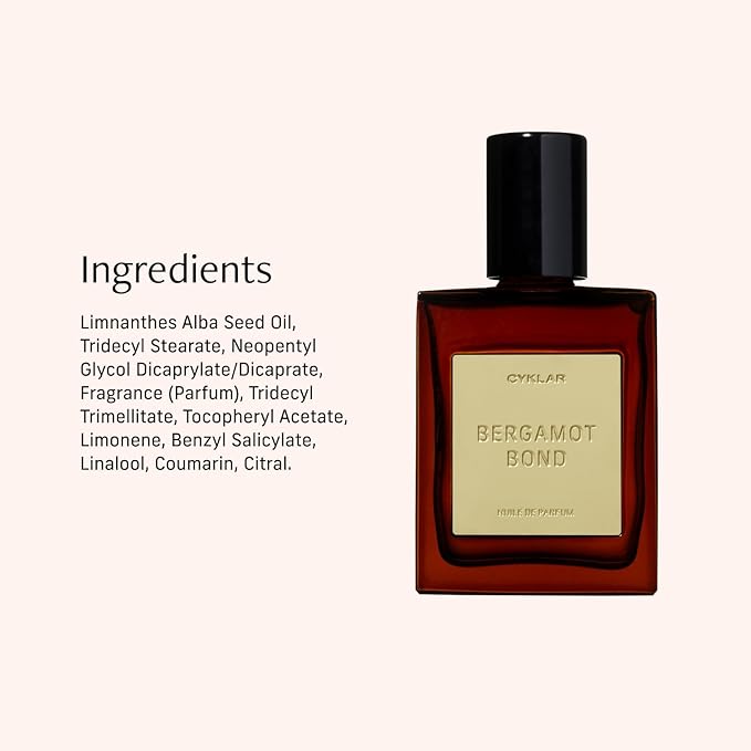CYKLAR Perfume Oil Roll-On. Travel-Friendly Bergamot Bond Fragrance with Bergamot, Verbena, and Cashmere. Long-Lasting Essential Oil Parfum for Women and Men. 0.5 Fl Oz Scented Rollerball Bottle