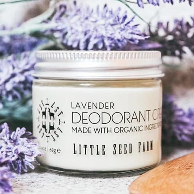 Little Seed Farm All Natural Deodorant Cream - Lavender - Aluminum Free Deodorant for Women or Men, Net Wt. 2.4oz | 68g