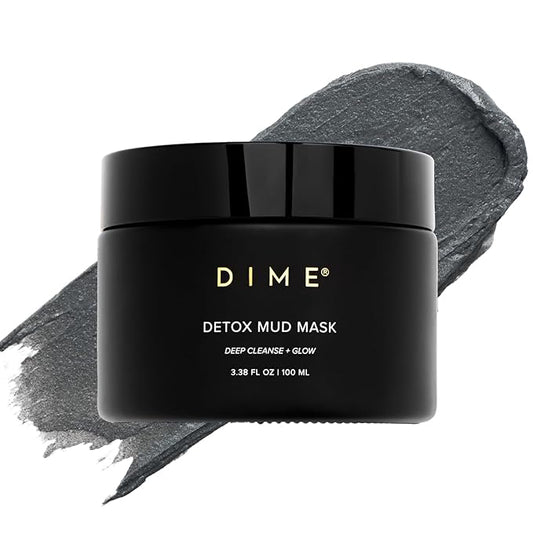 DIME Beauty Detox Mud Mask with Dead Sea Mud, Self Care Facial Mask that Nourishes and Brightens Dull Skin, 3.38 oz / 100 ml