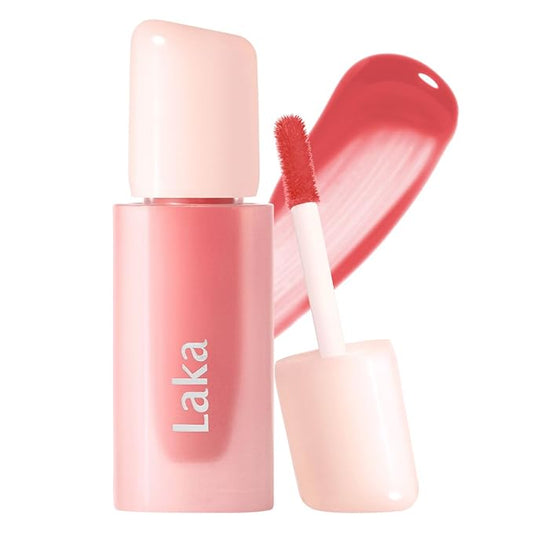 Laka Popping Balloon Lip Stain, 4.5g/0.15oz, Glossy Plumping Lip Tint, Moisturizing, Non-Sticky Texture for All-Day Hydration, Vegan, K-Beauty (#509 Delightful)
