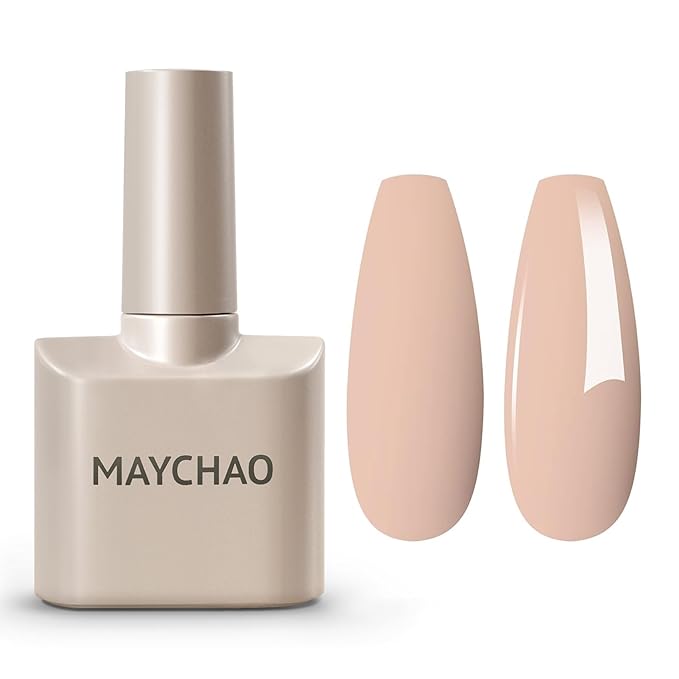 MAYCHAO 15ML Nude Gel Nail Polish 1Pc Nude Skin Gel Polish Soak Off UV LED Nail Polish Nail Art Starter Manicure Salon DIY at Home, 0.5 OZ