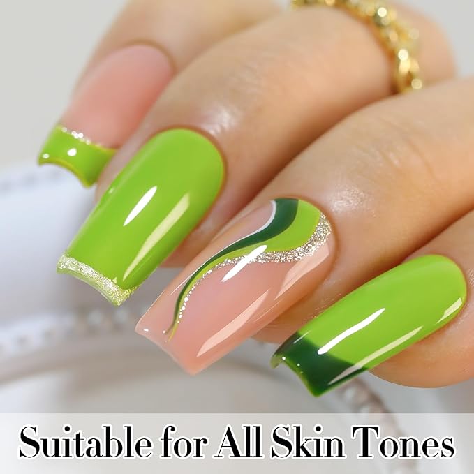 Double Rhythm 15ML Gel Nail Polish Pure Sheer Same Color Same Bottle Soak Off Gel Polish Art Manicure Salon DIY at Home for Women (Light Green-A1068)