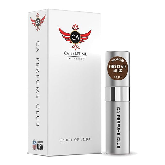 CA Perfume Impression of Chocolate Musk for Women and Men Amber Vanilla Scent Long Lasting Unisex Fragrance Eau De Parfum Travel Size Refillable Atomizer Spray 0.27 Fl Oz 8ml
