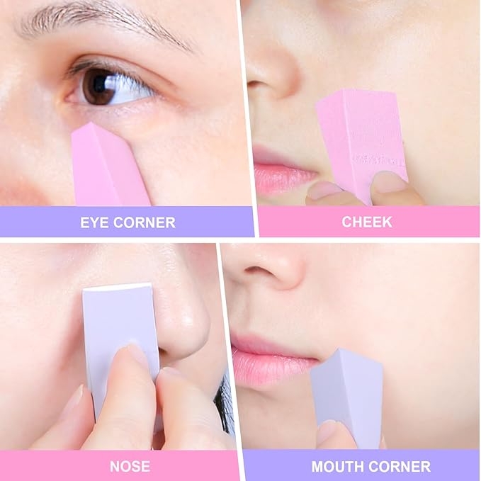 Teenitor 48 Pcs Makeup Sponges For Foundation, Latex Free Makeup Wedges Sponges For Liquid Cream Foundation Festival Halloween Makeup, Make Up Sponges For Face