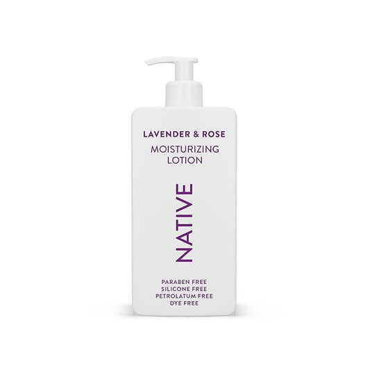 Native Body Lotion Contains Naturally Derived Plant-Based Moisturizers for Women and Men | Restores Dry Skin, Lavender & Rose, 16.5 fl oz