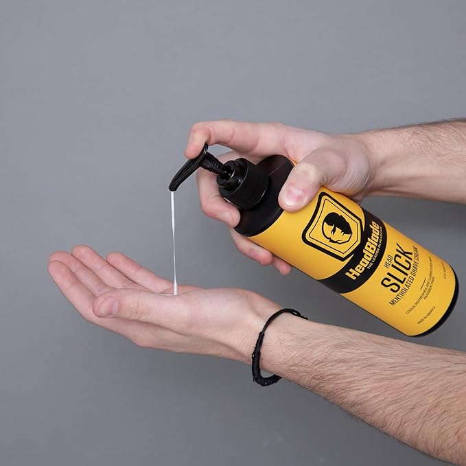 HeadBlade HeadSlick Shave Cream 8 oz for Smooth Headshaving for Bald Men, Helps with Irritation, Redness, & Razor Burn