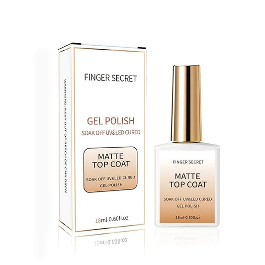 18ml/0.60floz High-Shine Matte Top Coat for Gel Nail Polish - Premium Long-Lasting Fashion Matte Finish, Professional-Grade Nail Supplies for Salon-Quality DIY at Home.