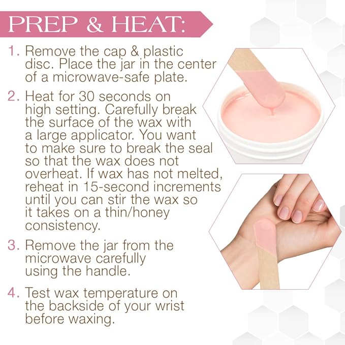 GiGi Crème Wax Microwave Hair Removal Wax for Face & Body, Gentle Soft Wax Formula for Fine to Coarse Hair, At-Home Waxing, 8 oz