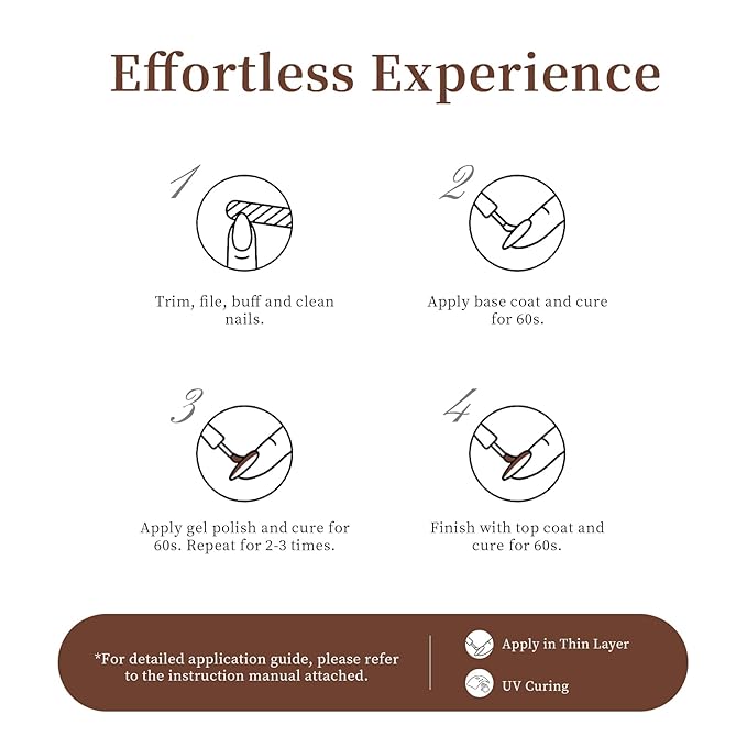 MAYCHAO 15ML Brown Gel Nail Polish 1Pc Brown Gel Polish Soak Off UV LED Nail Polish Nail Art Starter Manicure Salon DIY at Home, 0.5 OZ