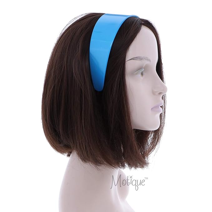 Motique Accessories Blue 2 Inch Hard Plastic Headband with Teeth Women and Girls wide Hair band