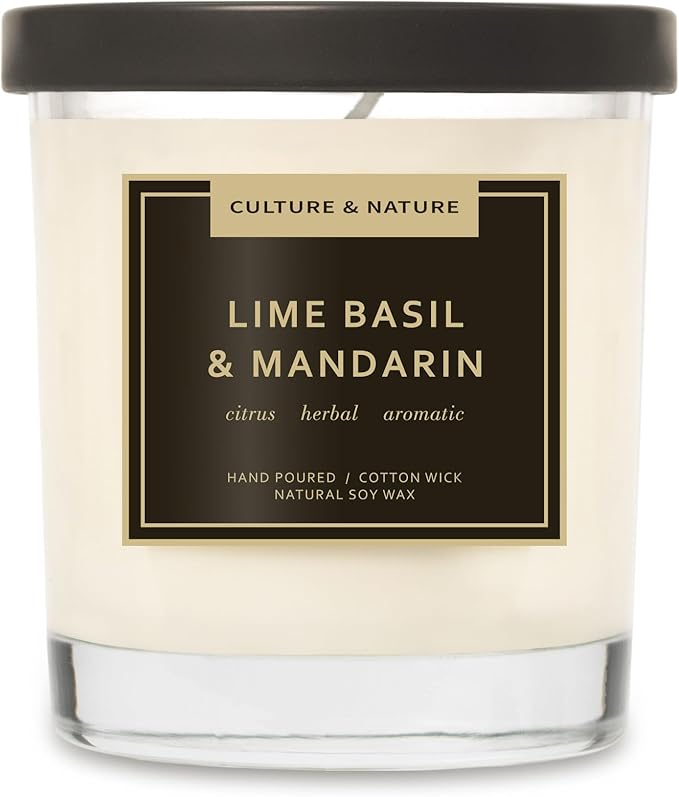 CULTURE & NATURE Natural Soy Wax Candle 7oz (Lime Basil & Mandarin)