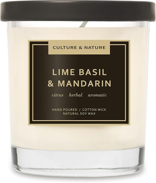 CULTURE & NATURE Natural Soy Wax Candle 7oz (Lime Basil & Mandarin)