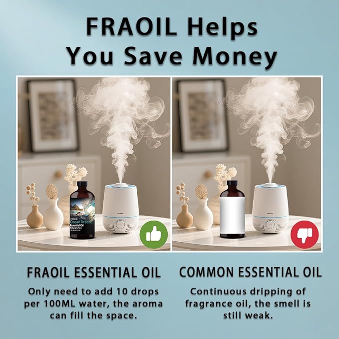 Ocean Breeze Essential Oil, Ocean Breeze Oil 4 Fl Oz 120ML for Diffuser Humidifier Yoga Cleaning DIY Candle Soap Making Perfume Gift for Women Fragrance Oils