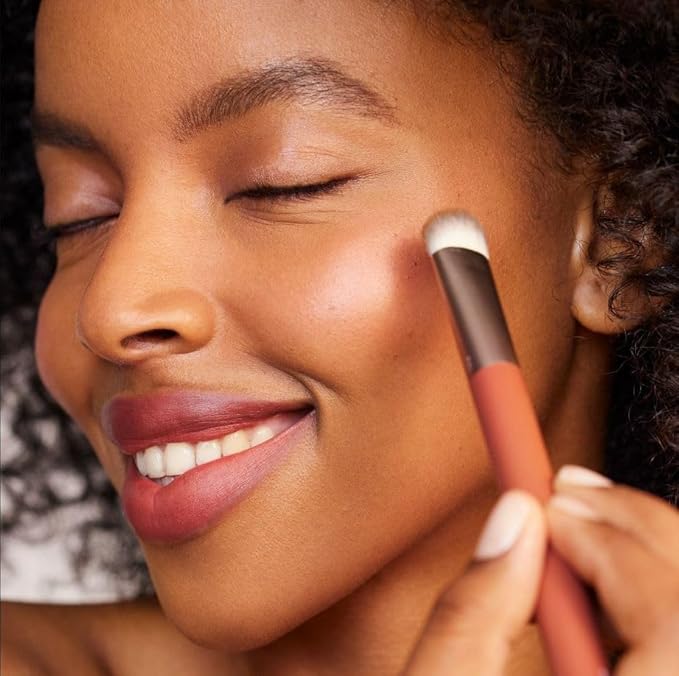 Rose Inc Number 4 Dual-Ended Concealer Brush - Vegan 2-in-1 Brush for Targeted & Diffused Application