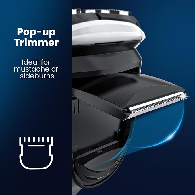 SweetLF Electric Razor for Men with Pop-Up Trimmer, IPX7 Waterproof Electric Shaver, Rechargeable Cordless Shavers for Men, Type-C, 120Mins Runtime, Plug & Play, Blue