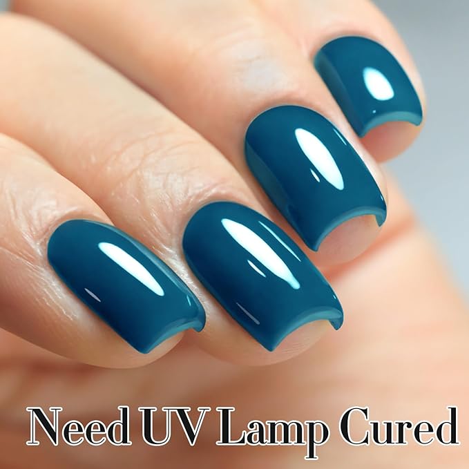 Double Rhythm 15ML Gel Polish Pure Sheer Same Color Same Bottle Soak Off Gel Polish Art Manicure Salon DIY at Home for Women (Blue-A1458)