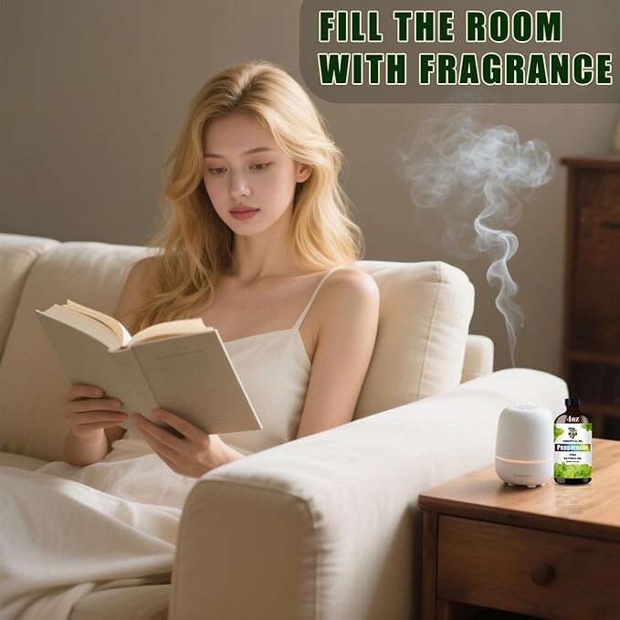 Peppermint Essential Oil (4 oz/120 ml) — Peppermint Oils for Aromatherapy, diffusers, humidifiers, Home fragrances, DIY Skincare, soap Making, DIY Candle, Relaxation, Yoga, and Meditation