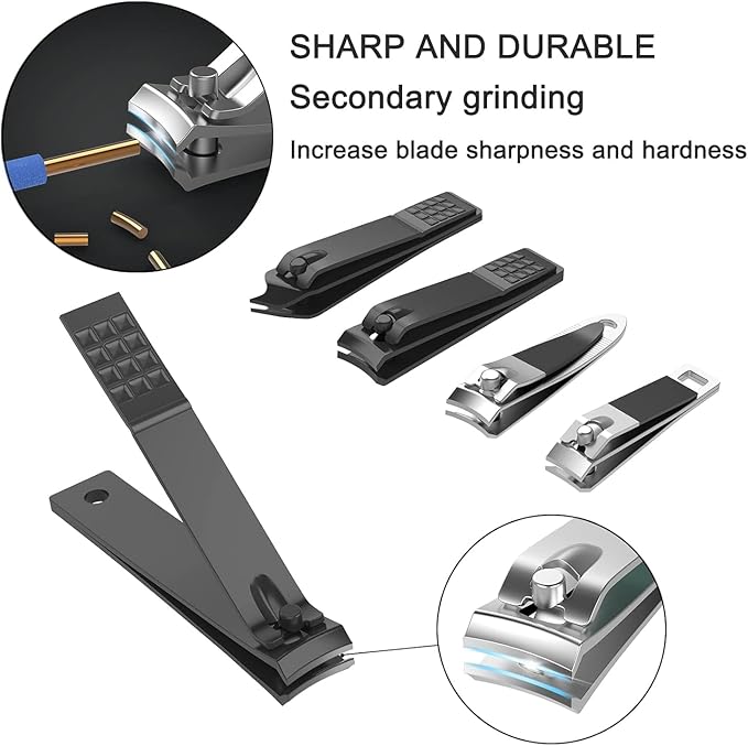 Professional Manicure Pedicure Set,Nail Clipper Kit, Nail Clippers Set, Nail Tools with Luxurious Travel Case,31PCS(RED)