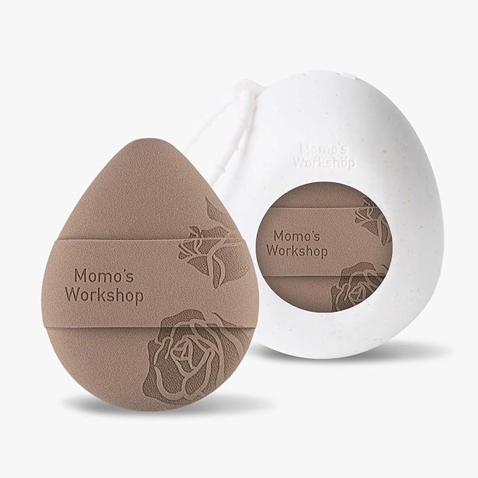 Rose Tatami Makeup Sponge Set,Double-Sided Egg Shape Rubycell for Liquid Foundations, Non-Absorbent & Fast Blending,Soft, Fluffy & Bouncy, 2 Beauty Puffs &Storage Case