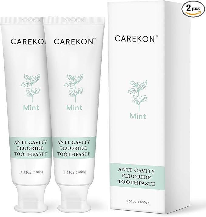 Hydroxyapatite Fluoride Toothpaste for Sensitive Teeth, Enamel Remineralization, Cavity Reversal, Gum Care, Mint Flavor, Travel Size, 2 x 3.52oz