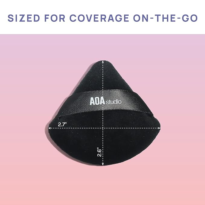 AOA Studio Velvet Puffs Makeup Puff Set of 6 Loose Powder Body Powder, Velour Makeup Blender Sponge Foundation Blending Sponges Set Beauty Makeup Tools (Black)