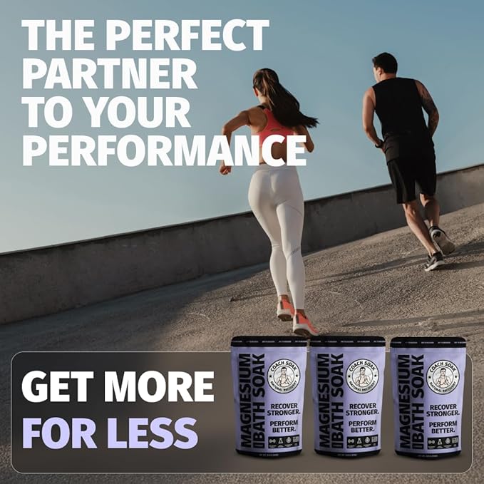 3 Pack Bundle: Coach Soak Recovery Bath Soak, Epsom Salt Bulk - Bath Salts Bulk, 3 Pack Bundle - Total of 9 Pounds (Lavender)