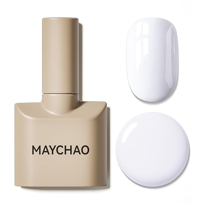 MAYCHAO 15ML Antiquewhite Gel Nail Polish 1Pc Antiquewhite White Green Gel Polish Soak Off UV LED Nail Polish Nail Art Starter Manicure Salon DIY at Home, 0.5 OZ