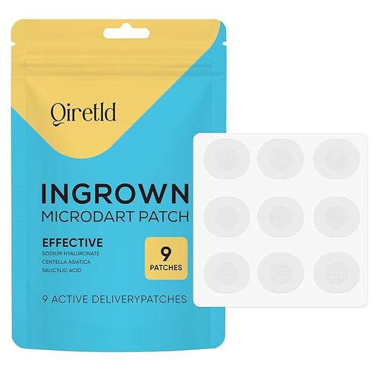 Ingrown Hair Patch With Microdart: Ingrown Hair Treatment - Fast and Effectively Clean Up Ingrown Hair Bumps for Facial, Beard, Armpits, Bikini Area for Men and Women - 9 Pack