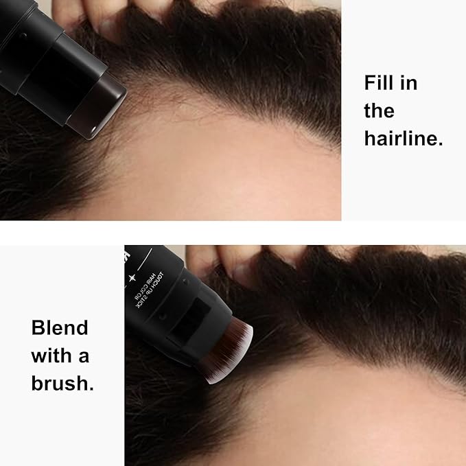 Root Touch Up Hair Color Shadow Powder, Gray Hair Cover Up Hairline Powder for Women, Double Head Cover Blond With Sponge & Brush, Waterproof Hairline Concealer