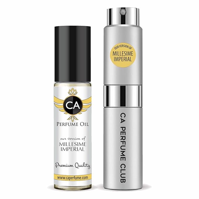 CA Perfume Duo Impression of Millesime Imperial For Women And Men Perfume Layering Set Long Lasting Travel Size EDP + Body Oil Roll-On Bottle 0.27 Fl Oz+0.33 Fl Oz