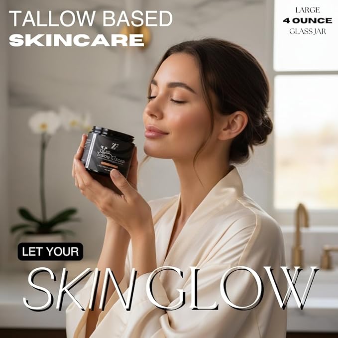 ZF 100% Grass Fed Beef Tallow for Skin Care - Face + Body - Natural Organic Lotion - Whipped Moisturizer for Sensitive Skin 4 FL. oz. (Coffee Vanilla)