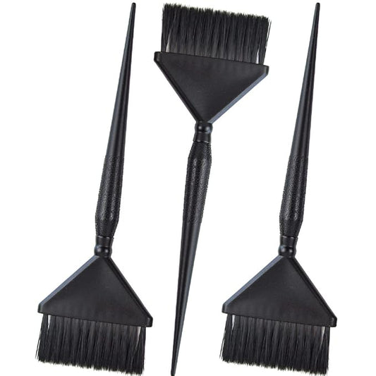3 Extra Wide Hair Dye Applicator Brushes - Color Brush Set for Root Touch Up (Black)