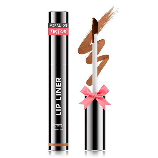 OETUIOW Lip Stain Peel Off, Lip Liner Moisturizing Long-Lasting & Waterproof, Transfer Proof & Plumping, Non-Stick Cup, Cocoa Color