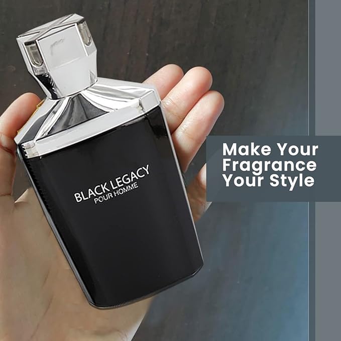 Jean Rish Black Legacy Pour Homme Eau De Toilette for Men (3.4 Fl Oz / 100ml) with Sandalwood, Lavender & Bergamot Notes - Long Lasting and Luxury Fragrance