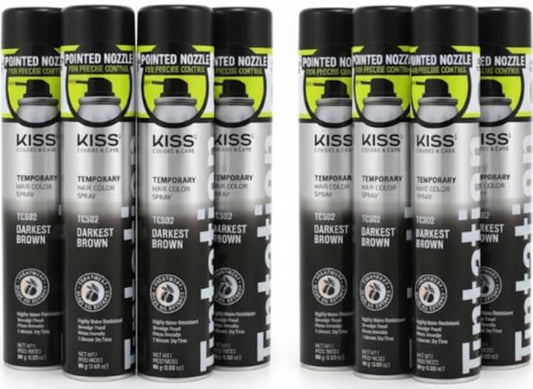 Tintation Temporary Hair Color Spray, 2.82 oz Darkest Brown, (Pack of 8)