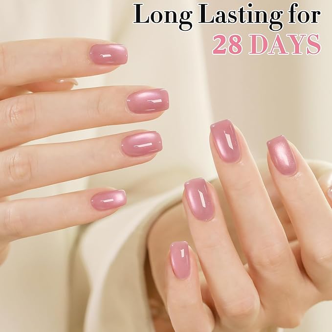 Double Rhythm 0.5 OZ Cat Eye Gel Polish with Magnet 15ML Holographic Glitter Shimmer Translucent Jelly Color Magnetic Nail Polish Salon DIY at Home (Light Purple-MC1209)