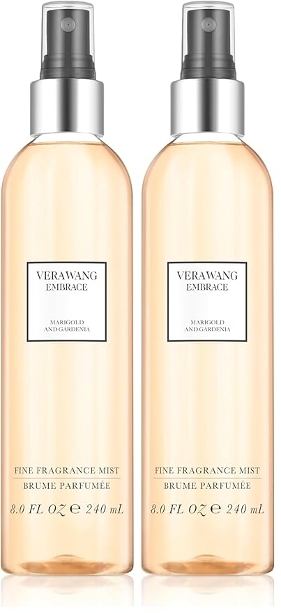 Vera Wang Embrace Body Mist for Women Marigold and Gardenia Scent, 8 Ounce Body Mist Spray Dreamy Floral and Warm Fragrance (Pack of 2)
