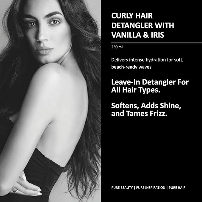 pH PURE HAIR Leave-In Detangler Spray – Curly Hair Detangler with Vanilla & Iris – Lightweight Curl Conditioner & Moisturizer for Shine, Frizz Control & Softness – Italian Luxury Hair Care - 8.45 Oz