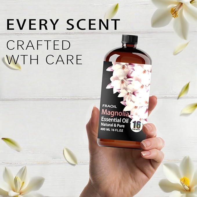 Magnolia Essential Oil, Magnolia Oil 16 Fl Oz 480 ML for Diffuser Humidifier Yoga Cleaning DIY Candle Soap Making Perfume Gift for Women Essential Oils
