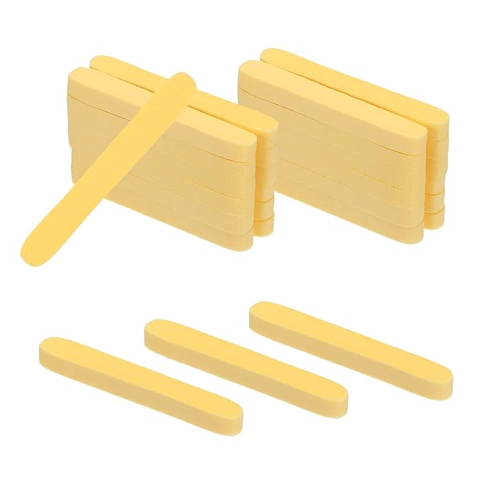 uxcell 120 Count Compressed Facial Sponges Round Face Cleansing Sponges Pads for Daily Skincare Routines at Home, Kitchen(Yellow)