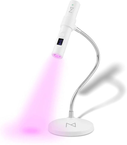 M - GlamCure GO Nail Flash Cure Lamp with Focus Beam Technology, Touch Screen - LED & UV Nail Light - Curing Lamp for Gel Nails, Acrylic, Builder - Portable & Adjustable