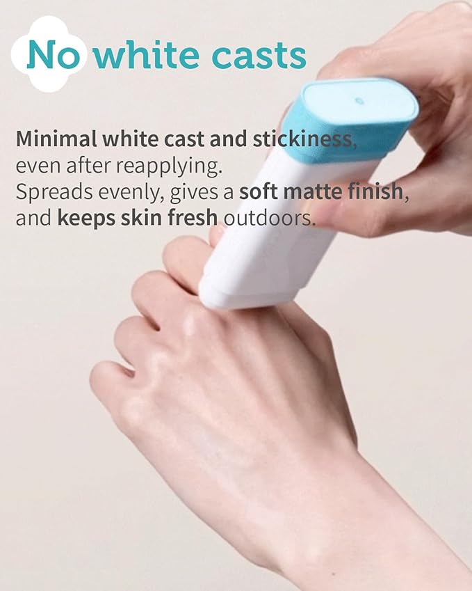 GOONGBE Fresh Sun Stick Mild SPF 50 - No White Cast Zinc Oxide Mineral Sunscreen Stick Balm - Non Greasy Soft Matte Finish - Travel Friendly for Babies, Kids & Adults - Vegan, Reef-Safe, 0.49oz.