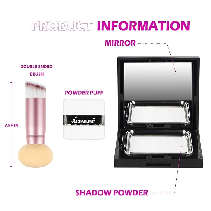 Acomler Root Touch Up Hair Color, Talc-Free Hairline Powder for Thinning, Root Touch Up Instantly Gray Hair Cover Up, Hair Powder for Women Men, Includes Makeup Brush (White, 0.42oz)